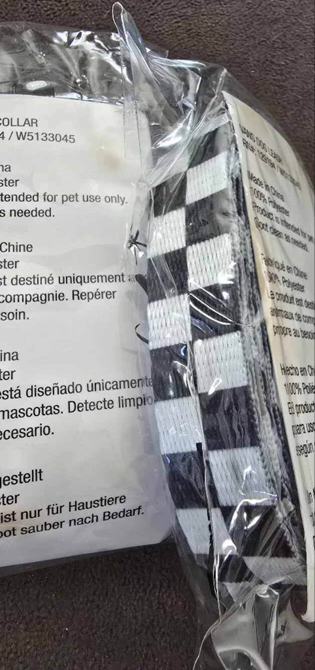 Vans Black & White Checkerboard Dog Leash Set